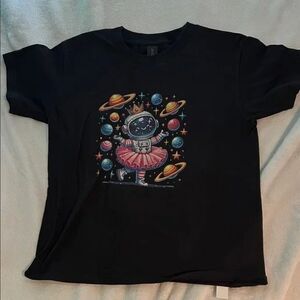 Astronaut Ballerina Kids Tee Black (Youth S)